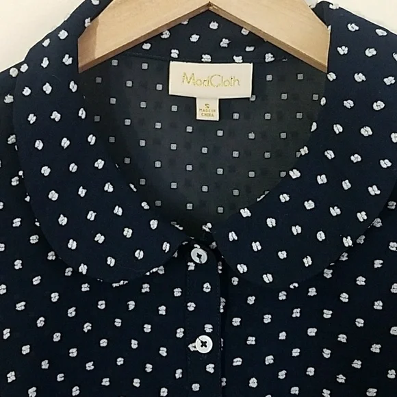 Modcloth Short Sleeve Polka Dot Button Down Blouse - Picture 3 of 6